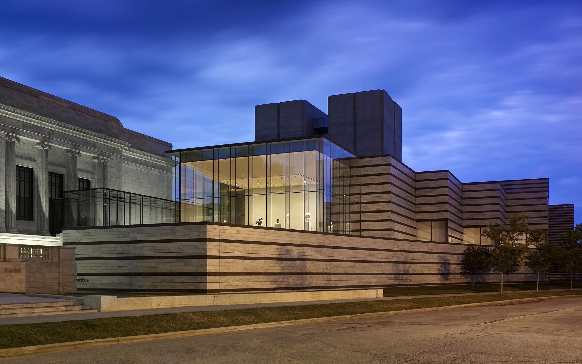 Cleveland Museum of Art exterior night - Panzica Construction