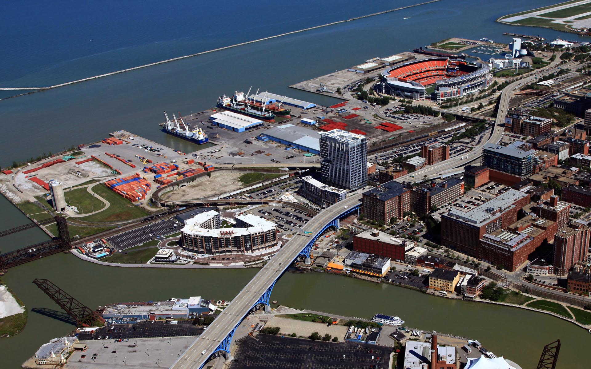 Flats East Bank Aerial View Waterfront - Panzica Construction