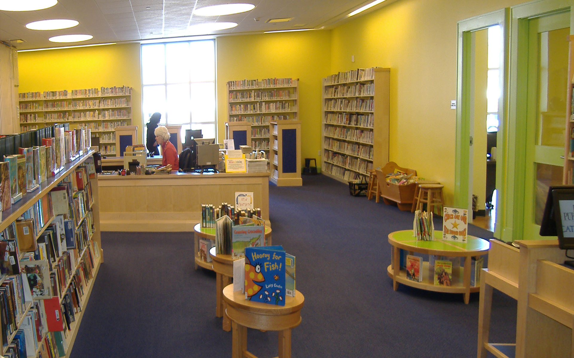 Lakewood Public Library Renovation book shelves-